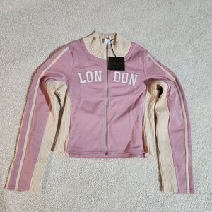 NWT Le Lis Pink and Cream Jacket